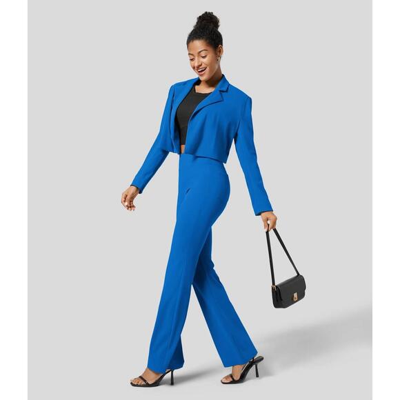 NWT Halara Flex High Waist Back Side Pkt Slight Flare Work Pant Princess Blue XS - Picture 12 of 12